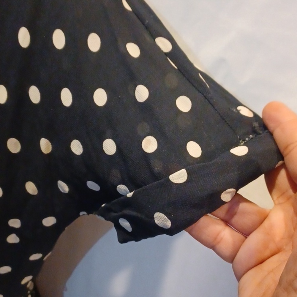 Vintage polka dot dress semi sheer - Picture 6 of 10